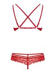 2-Delige Kanten BH Set - Rood