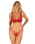 Lonesia Kanten BH Set Met Sexy Slip - Rood